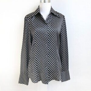 Kenneth Cole Silk Satin Polka Dot Blouse